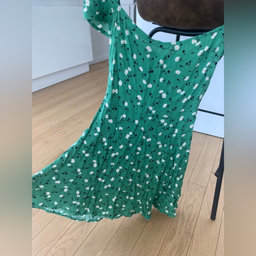 Reformation green floral mini dress